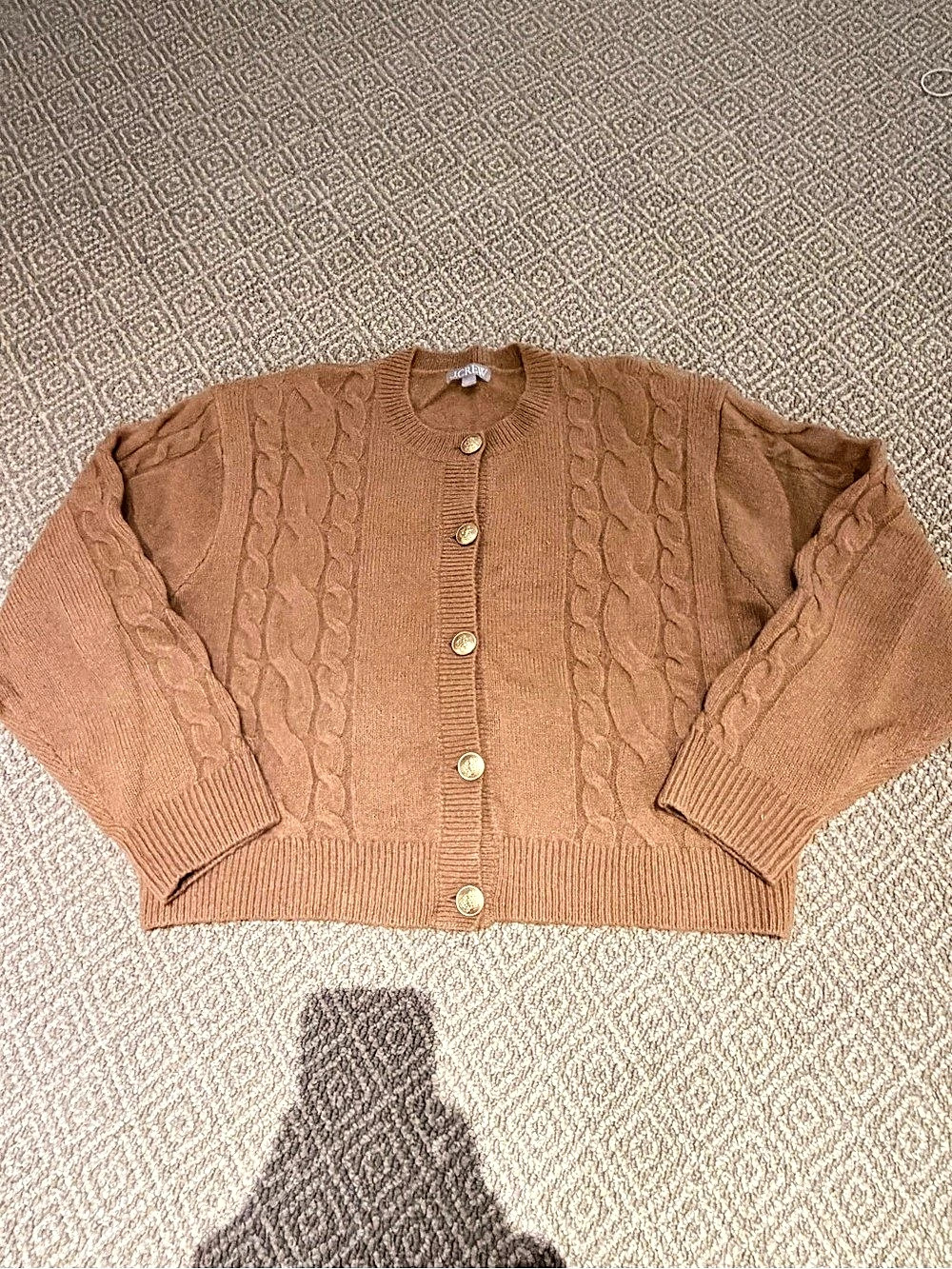 J.Crew Cable Knit Cardigan in Brown Like New
